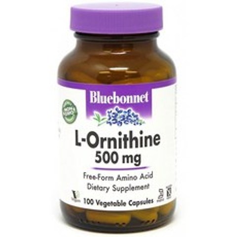 블루보넷 영양 L-오르니틴 500mg 프리폼 아미노산 건강한 단백질 대사를 위한* 콩 프리 글루텐 프리, 1