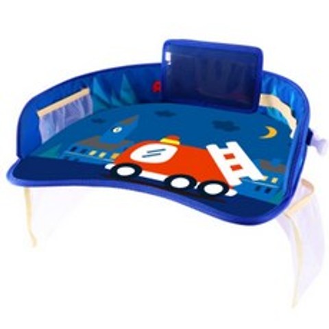 자동차 아기용 카시트 트레이 키즈 카트 수납 작은 테이블 방수 트레이 다용도 식판 카트, 소방차-휴대전화 가방