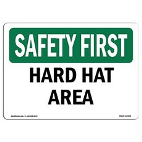 OSHA 안전 우선 표시-안전모 영역 | 비닐 라벨 데칼 | 귀하의 비즈니스 건설 현장 창고 및 상점 영역을, 단일옵션