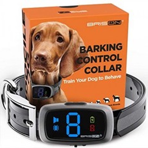BRISON Dog Bark Collar-3 가지 모드 Beep Vibration-소형 중형 및 대형견 용 충전식 방수 안티 수피 칼라 (회색)