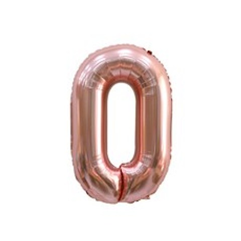e베이비랜드 숫자풍선 (소) 모음 0-9 _ 로즈골드 하늘 핑크 생일 은박풍선 호일 이벤트 파티풍선, 숫자풍선(소)_로즈골드 - 0