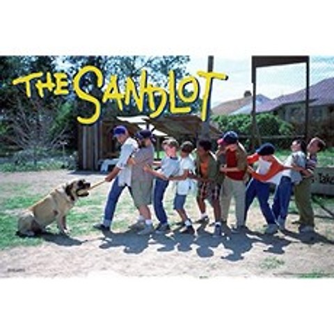 피라미드 아메리카의 Sandlot Movie Tug War Dog 한 장 시 (Laminated Poster Laminated (square corner) 24x36 inch), 본상품, 본상품