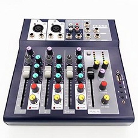 Weymic Professional Mixer 4-Channel 2-Bus Mixer with USB disk Input 48V Phantom Power for Recording DJ Stage Karaoke Music Application, 본상품