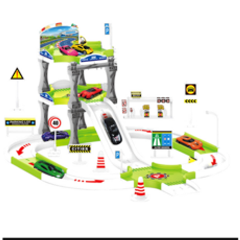 [이리이리미] DIY Multi-trace Racing Car Kids 어린이 게임 소년 크리스마스 선물 레일 빌딩 블록 교육용 완구 마블런/레일블록, 혼합 색상