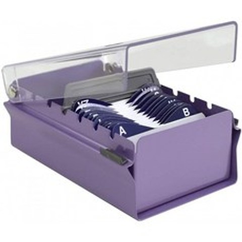 Acrimet Index Business Card Size File Holder Organizer Metal Base Havy Duty (AZ Index Cards and Divider Included)(Clea, 단일옵션