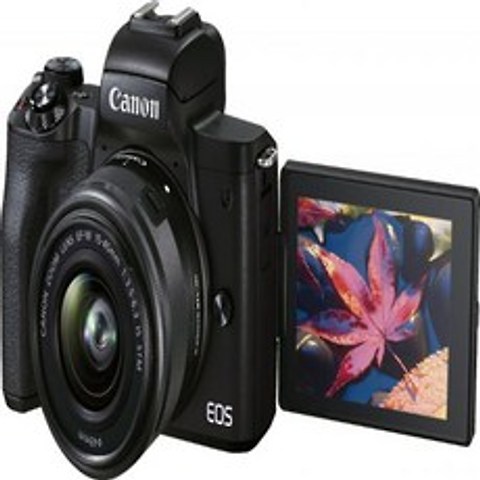 Canon EOS M50 Mark II Mirrorless Digital Camera with EF-M 15-45mm Kit - Black/White Black