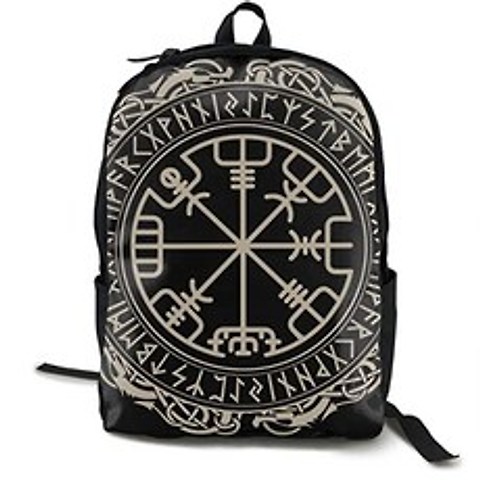 Fashion Large Capacity Anti Thief Travel Busin (One Size Runic Compass in Norse Runes and Dragons), 본상품
