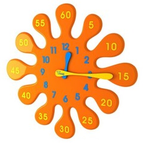 통디자인 물방울 벽시계 교육용시계 인테리어시계, 오렌지