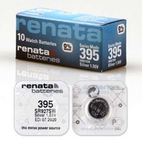 RENATA 스위스 정품 손목시계 배터리 교체 시계약 건전지, 레나타 395 (SR927SW)