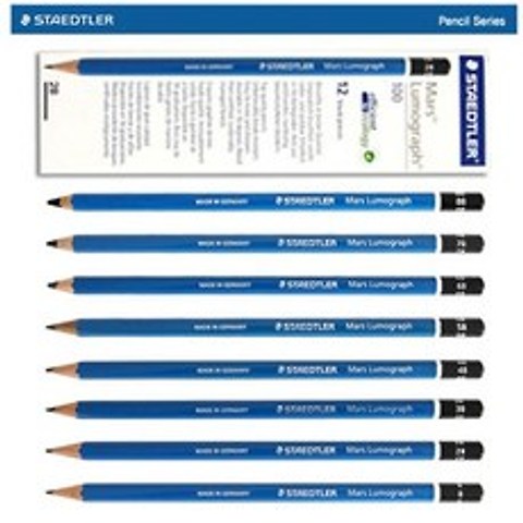 [스테들러] 스테들러연필 Mars Lumograph 100 1타(12자루) 종류선택 -제 도연필, 8B, 1세트