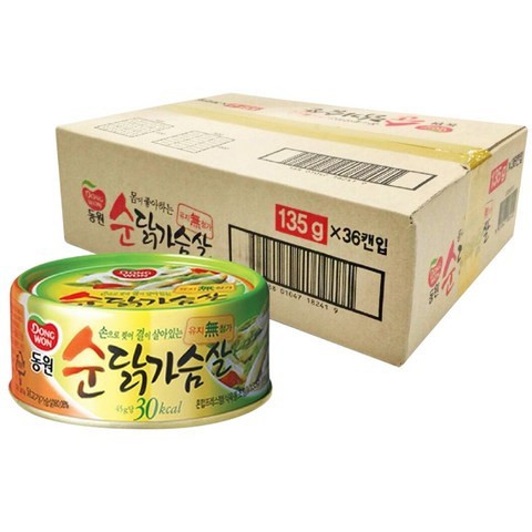 동원 순닭가슴살 통조림, 135g, 36개입, 1박스, 36개