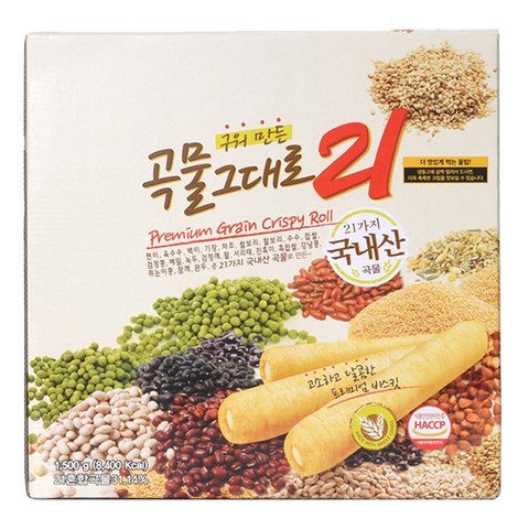 구워만든 곡물 그대로 21 크리스피 롤, 1500g, 1개