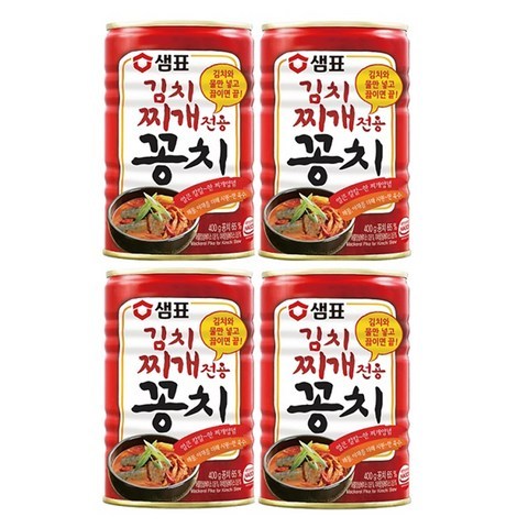 샘표 김치찌개용 꽁치 통조림, 400g, 4개