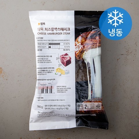 탐육 치즈 함박스테이크 (냉동), 380g, 1개