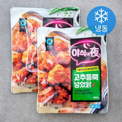 로켓프레시] 청정원 야식이야 고추듬뿍 넣었닭 (냉동), 400g, 2개