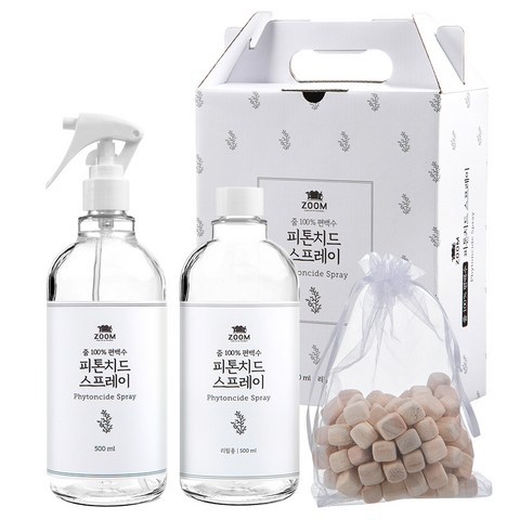 줌 100% 편백수 피톤치드 스프레이 500ml+리필500ml+편백칩증정_세트