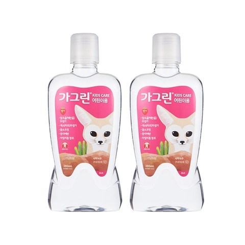 가그린 어린이용 구강세정제 딸기향 이미지 랜덤발송, 380ml, 2개