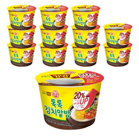 오뚜기 맛있는 컵밥 톡톡김치알밥, 192g, 12개