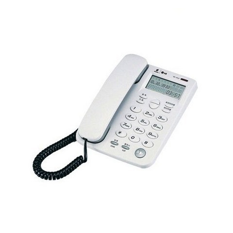 LG전자 지앤텔 유선전화기GS-461C 온후크 집전화 발신자표시, 화이트