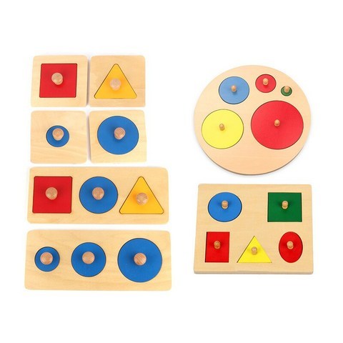 나무 기하학 퍼즐 보드 어린이 교육 지그 소 퍼즐 스태커 유아 나무 장난감 어린이 선물 Montessori Kids Toys|퍼즐|, 1개(A0), 단일(A0), B(A0)