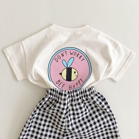 미니달콩 유아동 블랙빈 꿀벌 반팔 티셔츠
