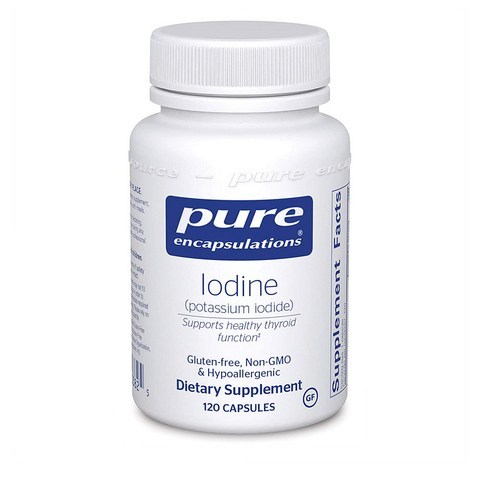 Pure Encapsulations 퓨어엔캡슐레이션즈 아이오딘 요오드 갑상선호르몬 영양제 120캡슐(병당 약4개월), 1mg, 1개