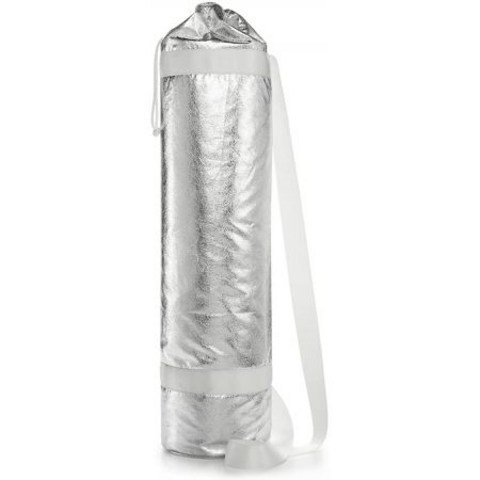 Twelve NYC Womens Metallic Textured Yoga Mat Carrier Silver, One Color_One Size, One Color