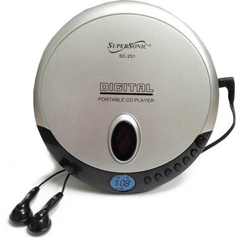 초음속 sc-251 디지털 휴대용 개인적인 cd 선수 - cd-rcd-rw 무작위 그리고 반복 재생 - 스테레오 이어폰 포함된, 기본