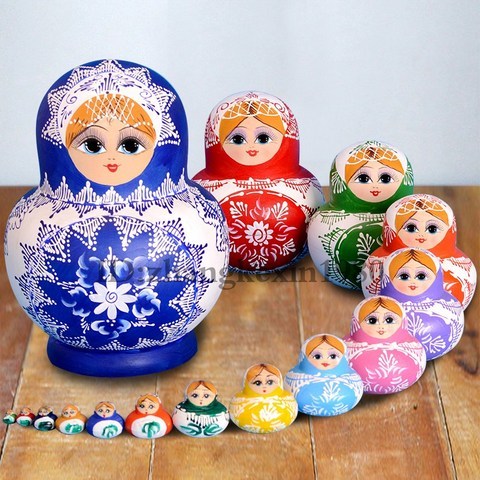 러시아 전통 목각 인형 마트료시카 15단 수공예 선물