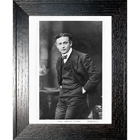 해리 후디니 사진 소박한 오크 프레임 - 1913 년의 역사 삽화 - (11 x 14) - 광택 (11