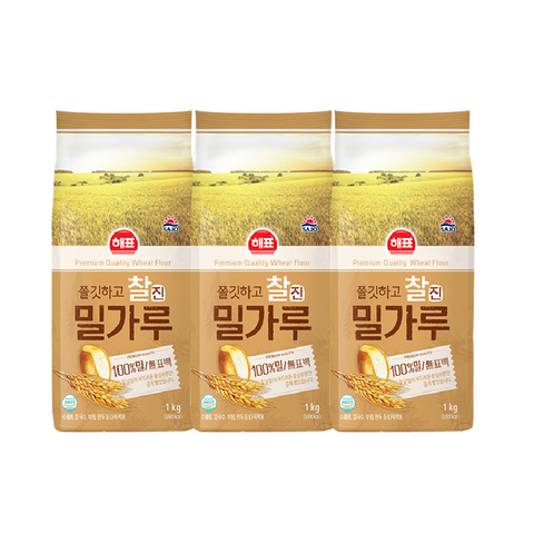 해표 찰진 밀가루 1kg X 3개