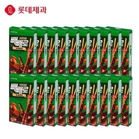 롯데제과 아몬드 빼빼로, 37g, 20개