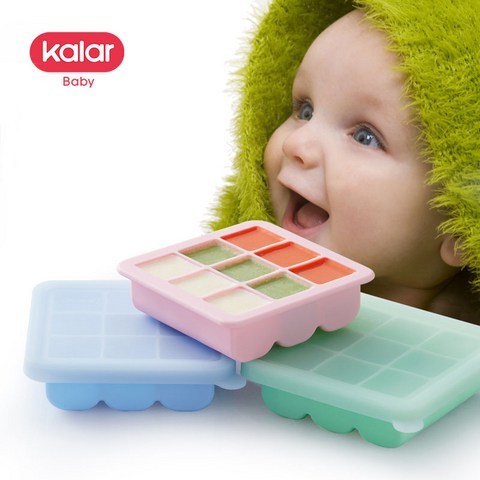 Kalar 이유식 실리콘 멀티큐브/냉동 전자렌지 가열 가능/-20도-220도/아이스트레이/독일 표준/독일if대상 핑크