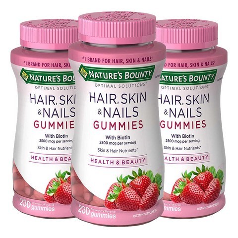 [3개 SET] 네이처스 바운티 헤어 스킨 네일 구미스 230정 (구미) Natures bounty Hair Skin Nails 230 gummies, 1개