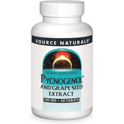 소스 Naturals Pycnogenol & 포도씨 추출물 100mg 식이 보조제 - 60알:, 1