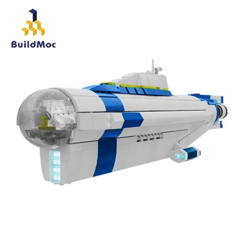 BuildMoc Technic Ship Cyclops 잠수함 도시 해양 탐험 선박 모델 빌딩 블록 벽돌 기술 완구 어린이 선물|블록|, 1개, 단일, No box-1552PCS