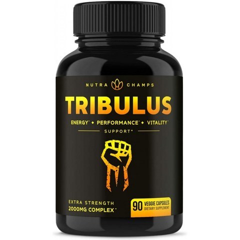 Tribulus Terrestris 2000mg 보충제 [초강도] 45 % 스테로이드 성 사포닌-마카 파우더 및 후추 추출물로, 1