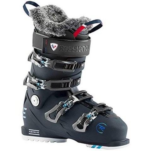 Rossignol Pure Pro 100 스키 부츠 여성 블루 블랙 25.5, 단일옵션