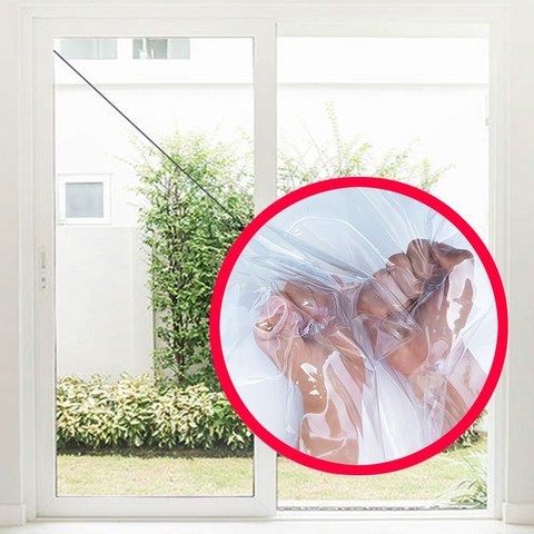 쾌청 0.5mm 두꺼운 창문 베란다 외벽 방풍비닐 180 cm (1개당 1m)