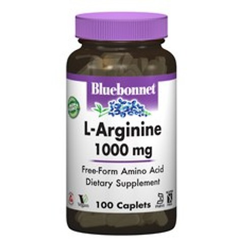 Bluebonnet L-아르지닌 1000 mg 캐플렛, 100개입, 1개