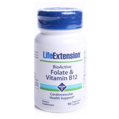 라이프익스텐션 바이오액티브 폴레이트 & 비타민 B12 베지테리안 캡슐, 90개입, 1개