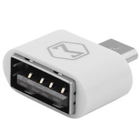 MCDODO 마이크로 5핀 USB OTG 어댑터 화이트, 1개