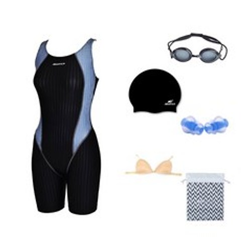 아쿠아티카 여성용 반전신 수영복 AQA49251 + 수영용품 5종 세트