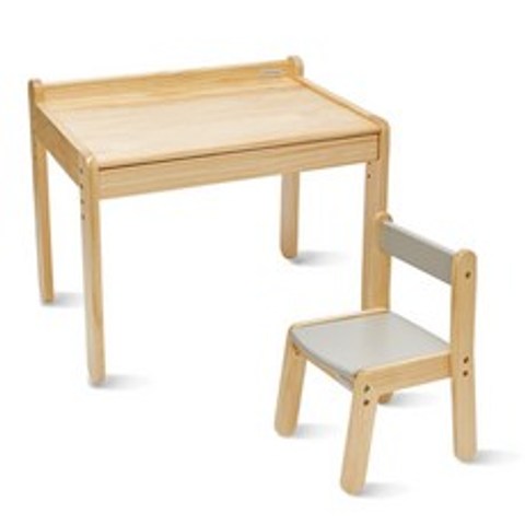 야마토야 노스타 1인용 책상 + 의자세트, 책상(내추럴), 의자(그레이)