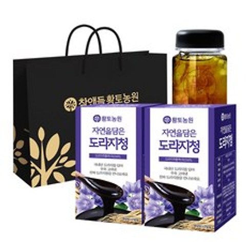 황토농원 자연을 담은 도라지청 250g x 2p + 보틀 + 쇼핑백, 1세트