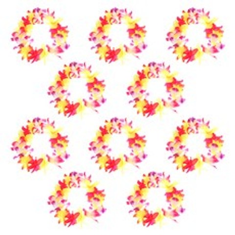 꽃 머리띠 레이, 혼합색상, 10개