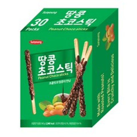 선영 땅콩 초코 스틱, 18g, 30개