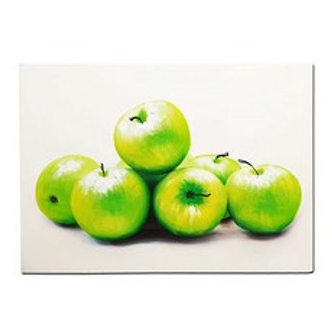 사과 유화 거실 액자 그림 2539, 흰색