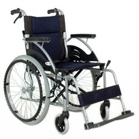 경량형 수동 알루미늄 휠체어 군청색, 1개, E2