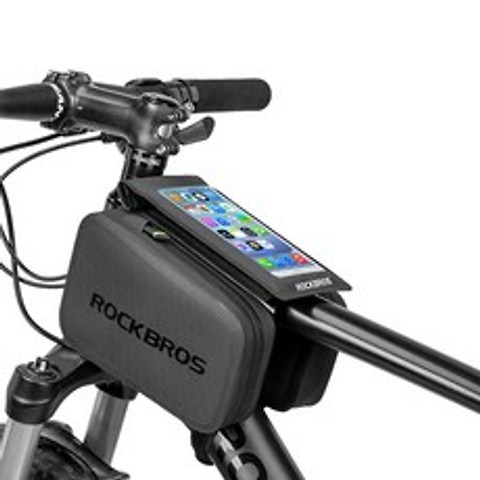 락브로스 방수 휴대폰 거치대 자전거 프레임 가방 AS-006BK, 블랙, 1개